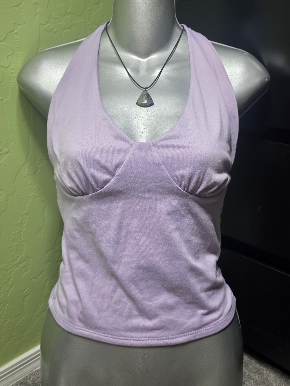 Pastel Purple Tank Top Low Back Over the Neck Summer Shirt Size M
